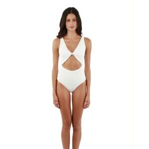 NWT Mailai Swim Textured Wave White Twix One Piece M